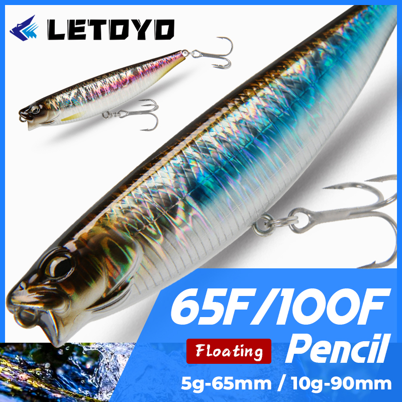 Fishing Lure Swimbait - LETOYO,65mm,5g,90mm,10g,表面釣り用のハードフローティングベイト,魚を捕まえるためのルアー,表面釣り用,ウォブラー付き,ワカペン 90