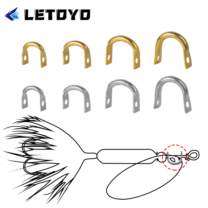 Fishing Lure Spoon - スプーン、釣りルアー、スピナーメタルスピナー、ステンレス鋼パイナーベイト用のletoyo-u字型フォールドクリーバー、100個