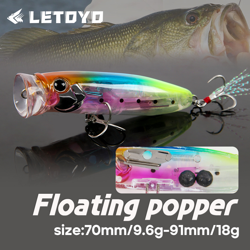 Fishing Lure Blade Bait - LETOYO 釣りルアー 10 グラム 18 グラムフラッシュブレードトップウォーターペンシルフローティング人工ハードベイト水面ワブラー鯉釣り道具