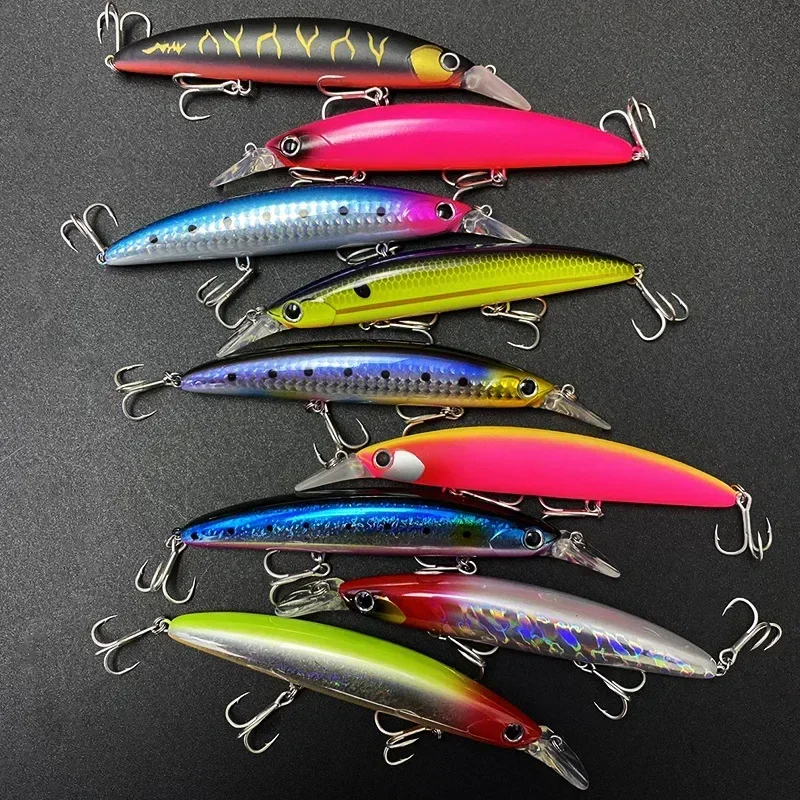 Fishing Lure Topwater - 釣り用フローティングミノールアー,人工餌,硬い素材,海,海,ビーチ,バス,パイク,パーチ,110mm, 20g