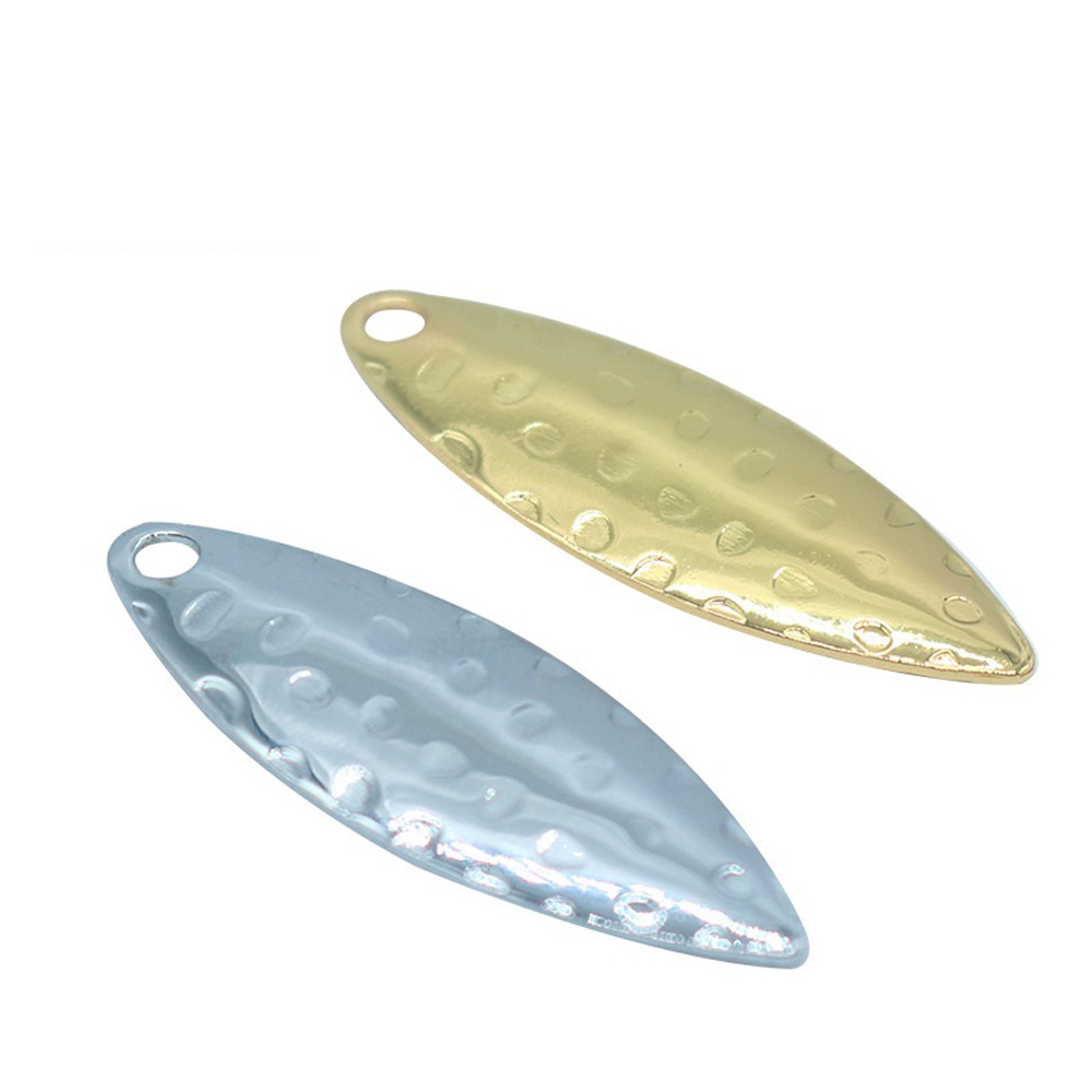 Fishing Lure Spoon - 10個/ロット ウィローリーフスパンコール ピットサーフェス DIY ノイズピース シルバーゴールド