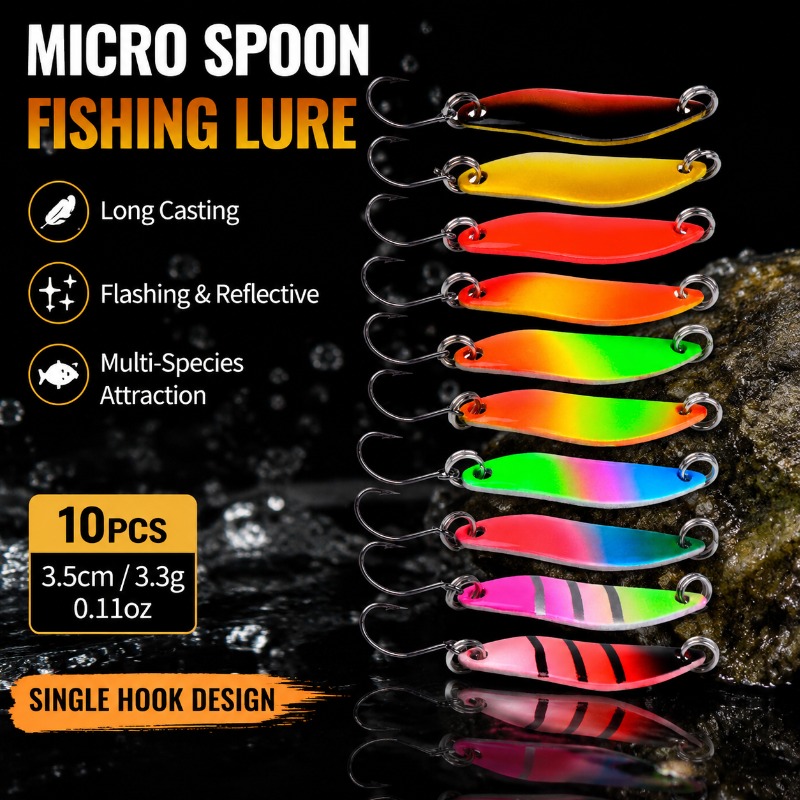 Fishing Lure Blade Bait - マイクロフィッシングルアー メタルスプーンベイト 3cm 3.5cm ロングキャストスピナー フラッシュスパンコールブレード