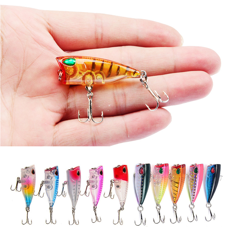 Fishing Lure Topwater - YUCONG 1PC ミニポッパー釣りルアー 4 センチメートル-3.5 グラムフローティングポパー餌トップウォーター餌クランクベイトワブラー人工スイムベイトミノー