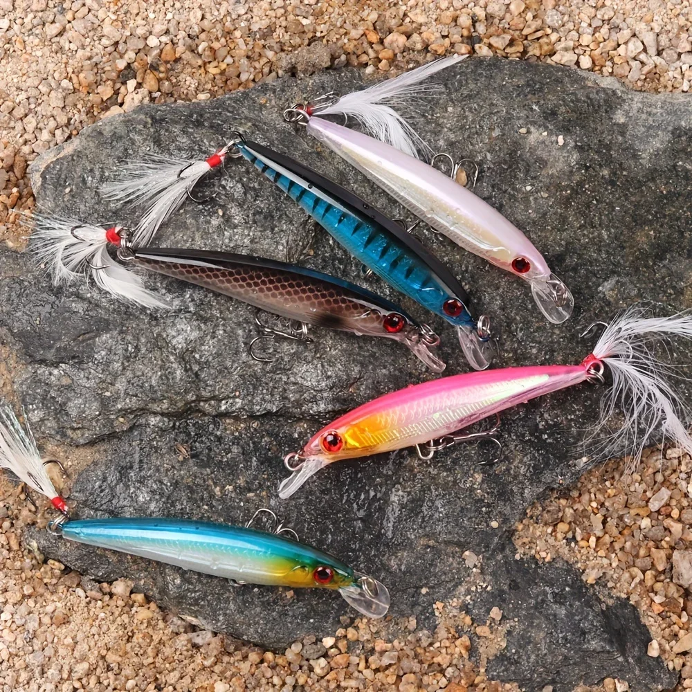 レーザー3Dアイズバイオニックミノー釣りルアー5個/箱 -  - Fishing Lure Box のレビューと価格
