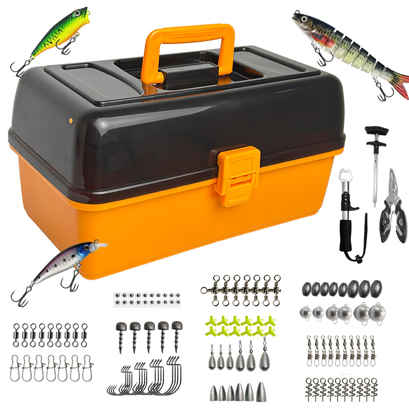 大型4層アウトドアフィッシングソフトベイトリードヘッドフック - Fishing Lure Box のレビューと価格