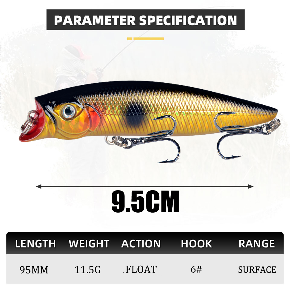1 個釣りルアー高品質 9.2 センチメートル/11.5 グ - Fishing Lure Topwater のレビューと価格