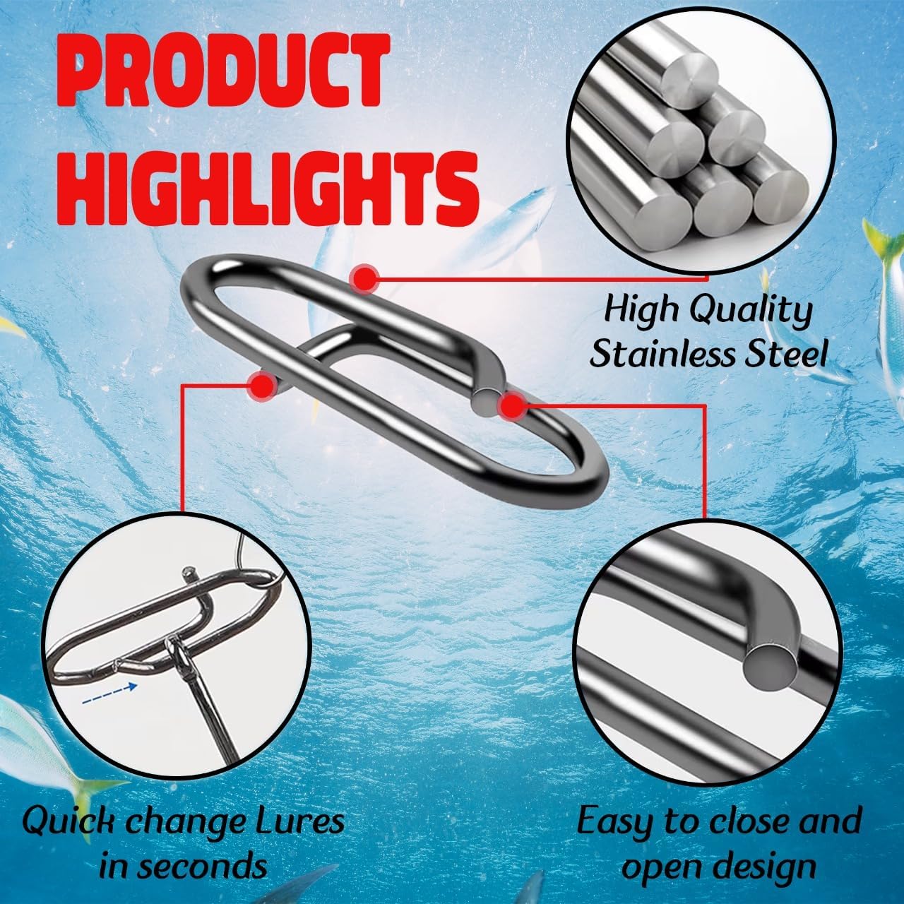 9KM フィッシングスナップキット 110個入り パワーフィ - Fishing Lure Making Kit のレビューと価格