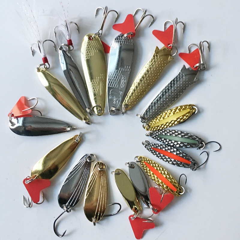 釣り用ルアーキット 16個セット トローリングジギングルアー - Fishing Lure Spoon のレビューと価格