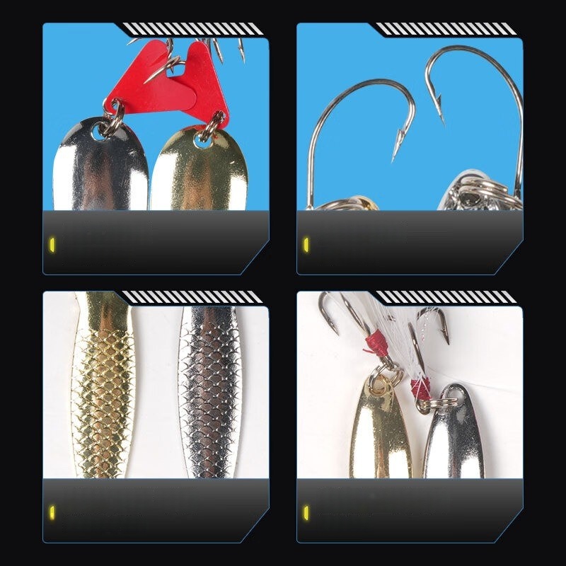 釣り用ルアーキット 16個セット トローリングジギングルアー - Fishing Lure Spoon のレビューと価格